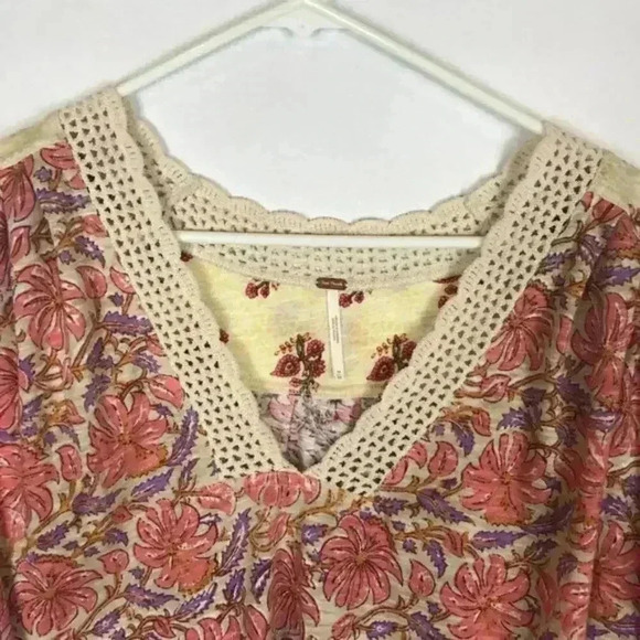 Free People Leilani Boho Crop Tee Medium - Picture 5 of 8
